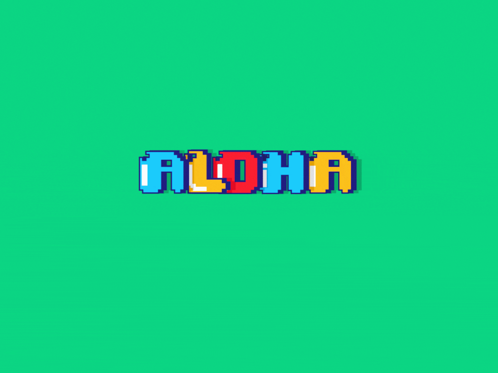 Aloha animation art design flat gif minimal typography