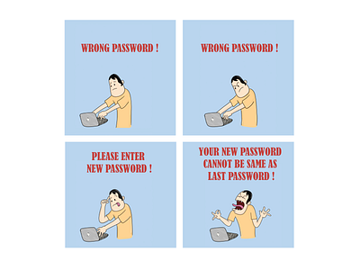 Wrong Password Comic comic design funny illustration meme