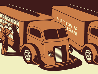 Gourmet Sauce Delivery Truck Illustration