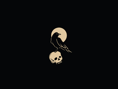 The White Buffalo - Raven, Moon & Skull album artwork murder death music on the widows walk raven moon skull spot illustration the white buffalo