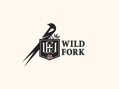 Wild Fork / Re-Branding bird brand identity branding dining food logo design long tailed widowbird monogram restaurant rose roses tulsa oklahoma utica square