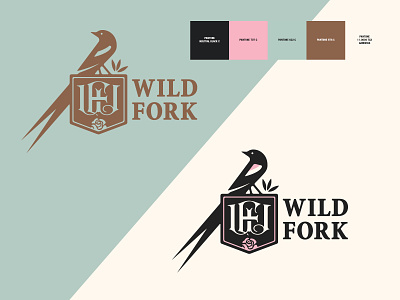 Wild Fork / Re-Branding (Continued) bird brand identity branding dining food logo design long tailed widowbird monogram restaurant rose roses tulsa oklahoma utica square