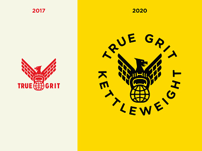 True Grit - Brand overhaul 2017 - 2020 brand identity eagle fitness growcase gym kettle bell kettle weight logo logotype training true grit kettlebell weightlifting workout
