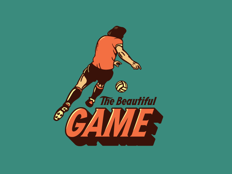 The Beautiful Game Logo growcase logo logo design identity branding football soccer decals wall decals sports highway
