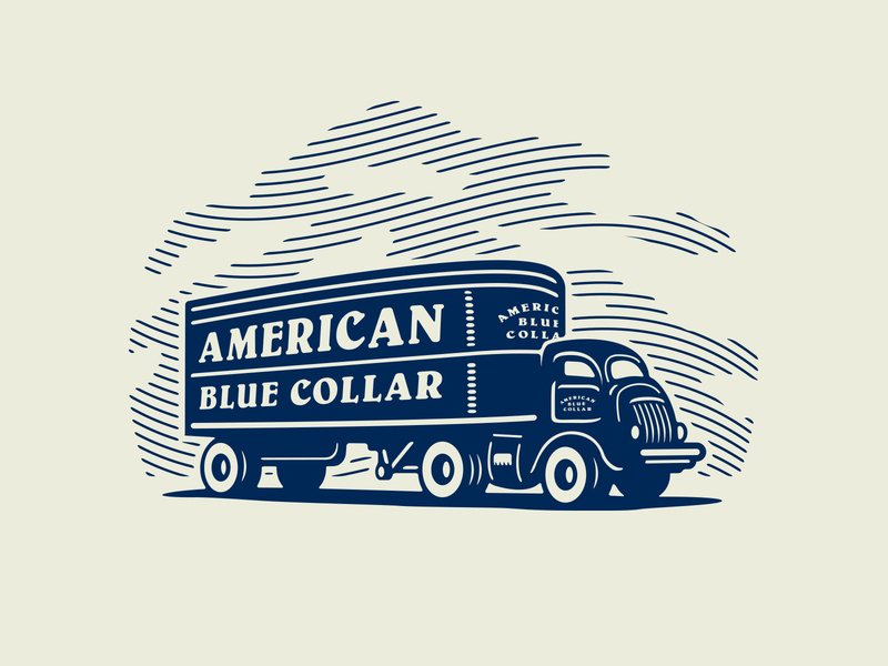 American Blue Collar - Loaded up and truckin' illustration worker workwear workingclass growcase entrepreneurs truck trucker american blue collar