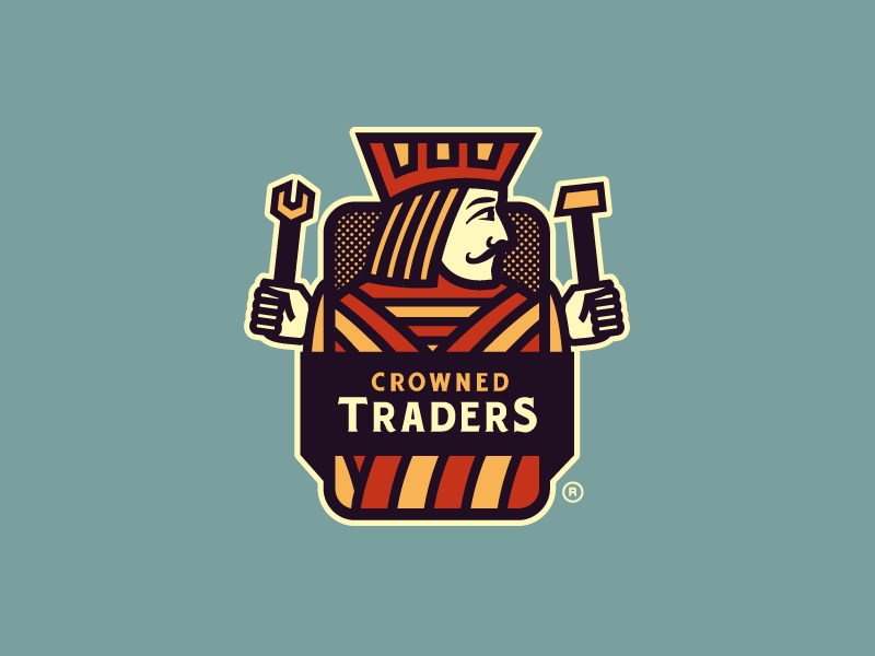 Crowned Traders Logo growcase logo design logo designer logo jack of all trades playing card concept crowned traders