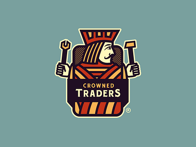 Crowned Traders Logo crowned traders growcase jack of all trades logo logo design logo designer playing card concept