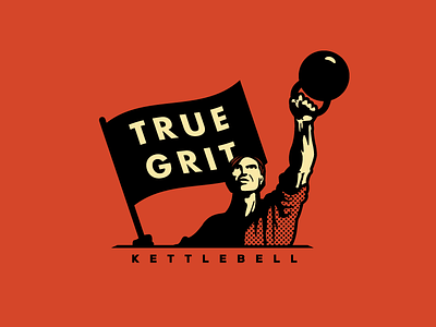 True Grit Kettlebell gym identity kettle bell kettlebell lifter logo logo design logotype training true grit work out workout
