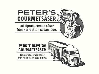 Vinyl Decal Options - Peter's gourmet sauce growcase logo lost type mission gothic norrbotten norrland peters gourmetsåser piteå sauce sweden vinyl decals