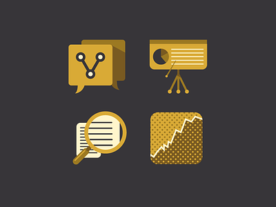 Icons for something diagram growcase icon icons magnifying glass scale sharing social media statistics