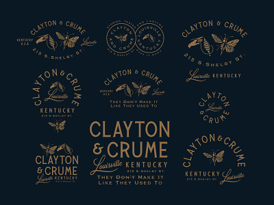 Clayton & Crume brand identity branding crumpler forefathers growcase identity illustration leatherworker leatherworking logo logo design logo designer logotype