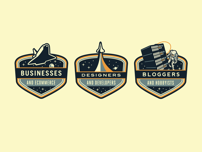 Rockettt Badges rocket space shuttle astronaut web hosting growcase badge space badges nasa rockettt patch
