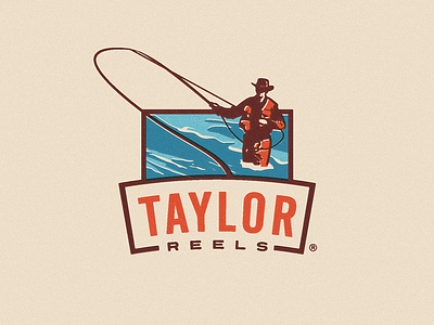 Taylor Reels re-branding concept proposal branding emblem fish fishing reels fly fishing flyfishing growcase identity logo logotype patch taylor reels
