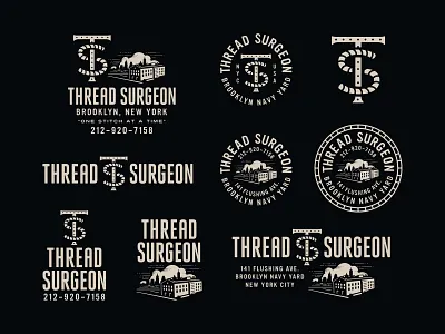 Thread Surgeon (fka The Patchsmith) Rebranding. badge brand identity branding brooklyn new york city nyc emblem growcase logo logo design logomark logotype patch patches stitching the patchsmith thread surgeon typography