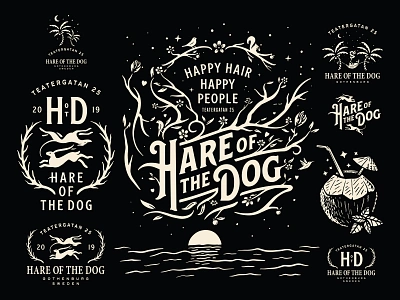 Hare of the Dog - Rebranding beauty brand identity branding growcase hair salon hair stylist hairstylist hare of the dog illustration logo logo design logotype typography