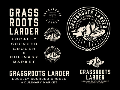 Grassroots Larder - Branding System brand identity branding forefathers group grassroots larder growcase logo logo design logo designer logotype tulsa oklahoma typography