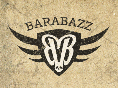 Barabazz Logo Suggestion barabazz bb entertainment designer emblem growcase identity ken ken ring logo logo design logotype shield skull wings