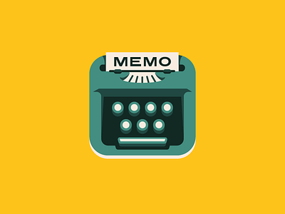 Memo App Icon 1950s app icon apple application growcase identity ios logo memo typewriter