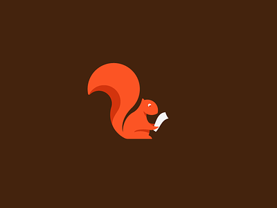 Squirrel reading a Draft. animal brand identity branding draft drafty growcase logo logo design squirrel visual identity