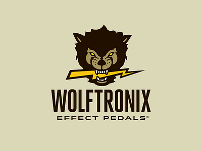 Wolftronix Effect Pedals Logo bass guitar electric guitar globe growcase lightning logo logo design logomark pedals sparks w wolf headdress