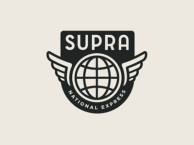 SUPRA National Express brand identity branding globe growcase logo logo design transportation trucking visual identity wings