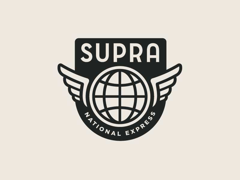 SUPRA National Express wings globe growcase logo logo design brand identity branding visual identity transportation trucking