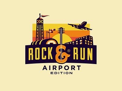 Rock & Run - Airport Edition airport branding crossangels growcase logo logo design marathon plane rock run run