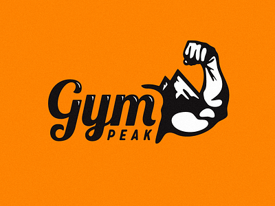 Gym Peak Logo biceps brand identity growcase gym peak logo logotype mountain range strong arm summit workout