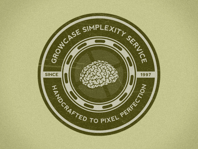 Growcase Simplexity Service Badge badge brain emblem growcase illustration nevis