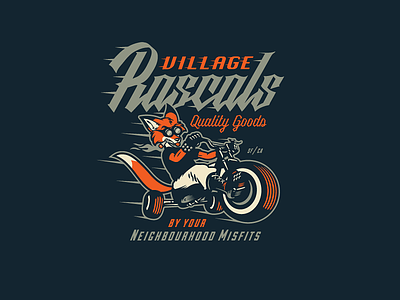 Village Rascals fox growcase illustration merchandise race racing tricycle typography