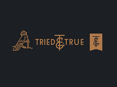 Tried & True Branding Assets apparel banner brand identity crow forefathers growcase lifestyle brand logo logotype sword tried true