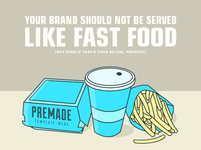 Your Brand Should Not Be Served Like Fast Food ad burger fast food french fries fries growcase hamburger handcrafted meal premade soda template