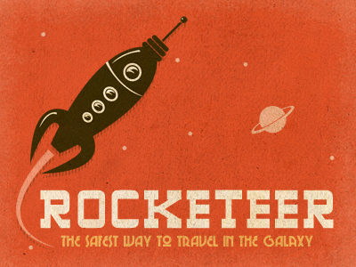 Rocketeer - The Safest Way to Travel in the Galaxy chi town growcase highlands illustration retro rocket rocketeer saturn space vintage worn