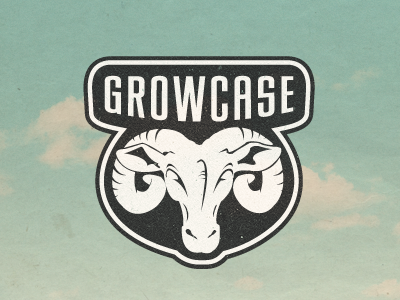 Growcase Rebranding Idea animal growcase horns logo logo design logo designer ram ram head rams head re branding rebranding shape shield wip