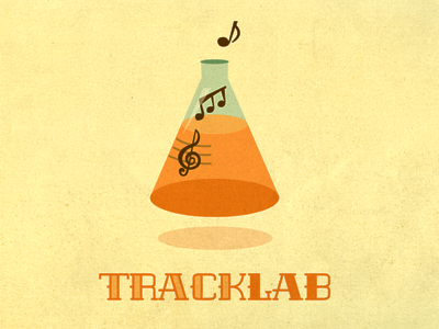 Tracklab Logo Exploration flask growcase logo music tracklab science notes caramanna logo design logotype logo designer