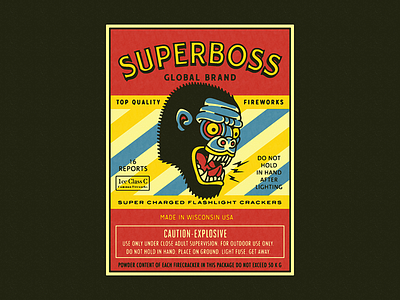 SUPERBOSS branding firecrackers fireworks forefathers gorilla growcase monkey packaging promotion superboss