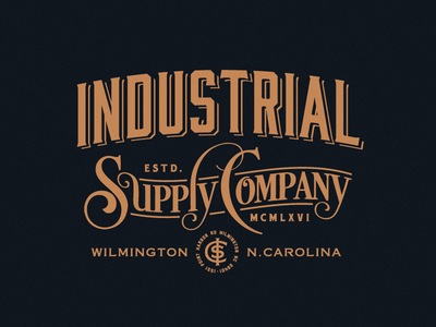 Industrial Supply Company forefathers growcase industrial supply company logo logomark monogram typography victorian era