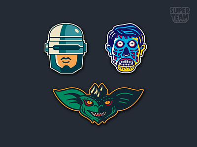 Vote for your Super Team Deluxe Sci-fi patch! 1980s 80s cinema eighties gremlins growcase movies pop culture robocop sci fi sci fi team super deluxe they live