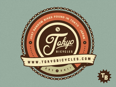 Tokyo Bicycles Logo badge banner banners bicycle bicycles bike bikes branding chain classic cog wheel complementary mark cycling emblem growcase identity japan kraftwerk logo logo design logo designer logos logotype mark retro shield tokyo type typography vintage