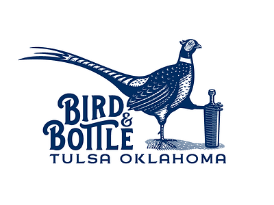 Bird & Bottle bar and eatery bird bottle bird and bottle branding forefathers growcase logo logomark logotype pheasant tulsa oklahoma typography