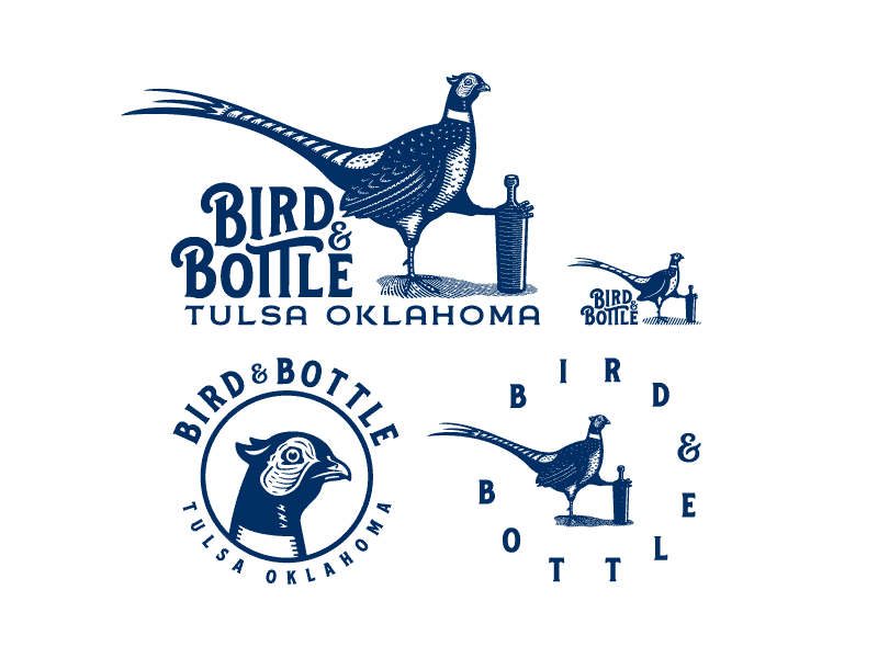 Bird & Bottle - Full Responsive Branding bar and eatery bird bottle bird and bottle branding forefathers growcase logo logomark logotype pheasant tulsa oklahoma typography