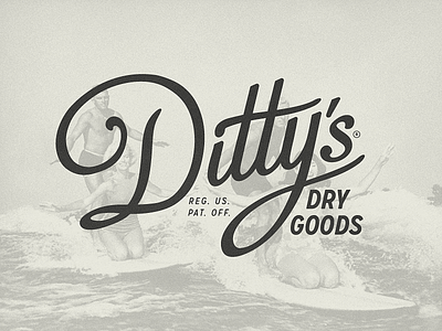 Ditty's Dry Goods beach gear branding custom typography dittys dry goods growcase logo logo design logotype surf surfer surfing waterproof