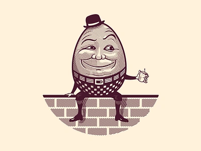 Bramble - Breakfast & Bar bramble breakfast bar crosshatch crosshatching egg growcase humpty dumpty jenks oklahoma logo logotype