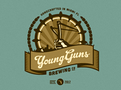 Young Guns Brewing Co. - Logo Suggestion 1 beer branding brew brewery brewing florida growcase identity logo logotype miami young guns