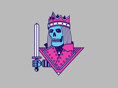 King Kill for Intel. branding emoticon gamer gaming giphy icon illustration intel intel inside king kill playing card playing cards skeleton skull sword twitch