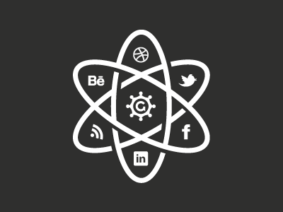 The Social Atom 2012 atom behance dribbble facebook growcase icon icons linked in logo rss social social links social media the social atom twitter