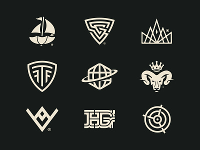 Brand Identity Marks & Symbols 2013-2019 (Behance) brand designer brand mark branding collection forefathers growcase logo designer logomark logos logotype symbol