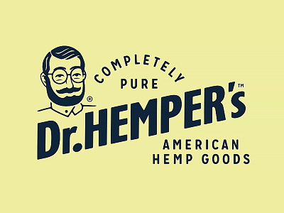 Dr.Hemper's - Pure American Hemp Goods (1/2) brand identity branding cbd oil circumventures dr. hempers hemp based logo logo designer logotype marijuana