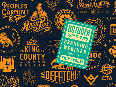 BRANDING WEBINAR - OCTOBER 16 & 23 brand identity branding growcase logo design masterclass retro supply co tutorial webinar
