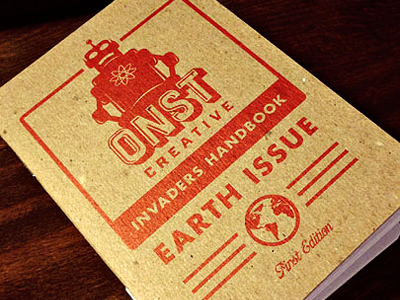 ONST Creative - Invaders Handbook (Limited Edition Notebooks) bissell centre charity earth issue edmonton growcase invasion limited edition logo memo book memo books notebook notebooks onst onst creative robot
